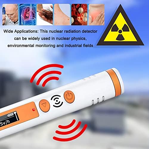 Детектор за нуклеарно зрачење GeeVorks Geiger, Детектор за детектор на пенкало X Y β-зраци Дози Geiger Counter со звучна светлина аларм/Стапка на моментална стапка на доза Кумулат