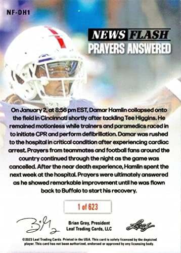 2023 Лист Newsflash NF -DH1 Дамар Хамлин Фудбалска картичка - Одговорени молитви