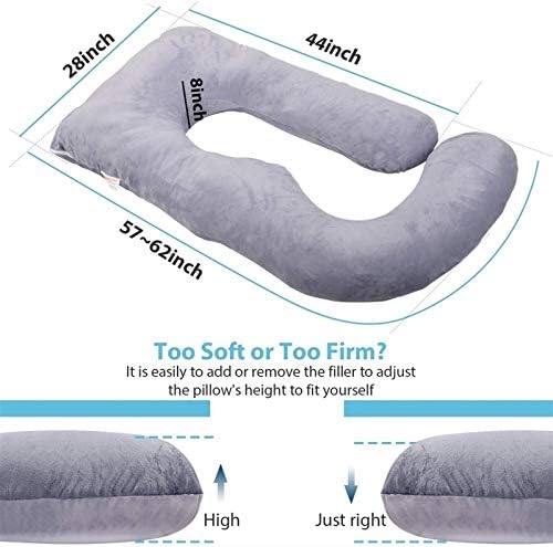 Даперси пријатна перница за перница за породилно, во облик на бременост, перница за бременост, целосна перница за тело кадифена породилна