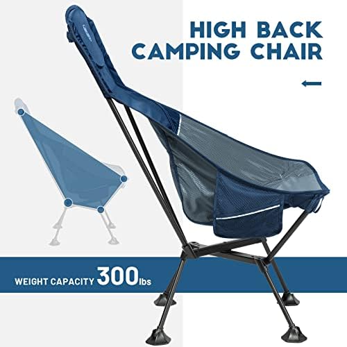 Дрвен гребен ултралејт со голема преклопна стол за кампување, лесен компактни преносни преклопни столици за возрасни ранец за пешачење