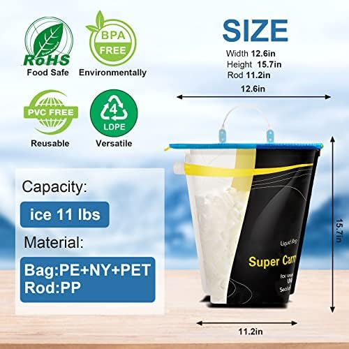 Амаказа [2packs] Произведувана мраз торба со голема големина, еднократно и леснотија за употреба, ги одржува предметите ладни