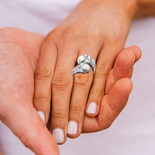 2023 гроздобер скапоцен камен прстен за женски прстен бел камен панк прстен орби прстен