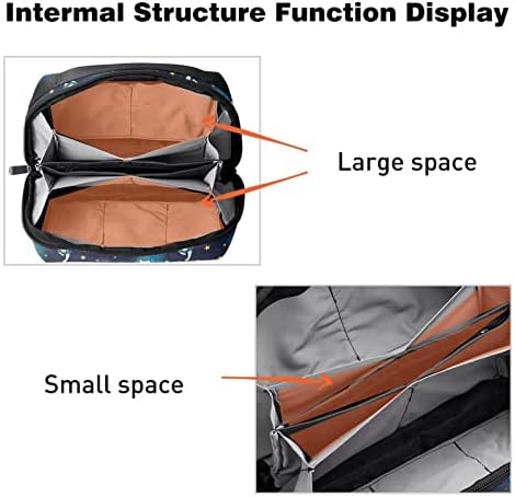 Жени И Девојки Простор Галаксија Мачки Ѕвезди Шема Шминка Торба Пространа Козметичка Торбичка Торбичка Чанта Чанта Со Патент