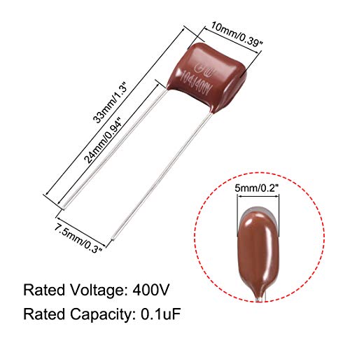 UXCELL® CBB21 метализирани полипропиленски филмски кондензатори 400V 0,1UF за електрични кола за заштеда на енергија за заштеда