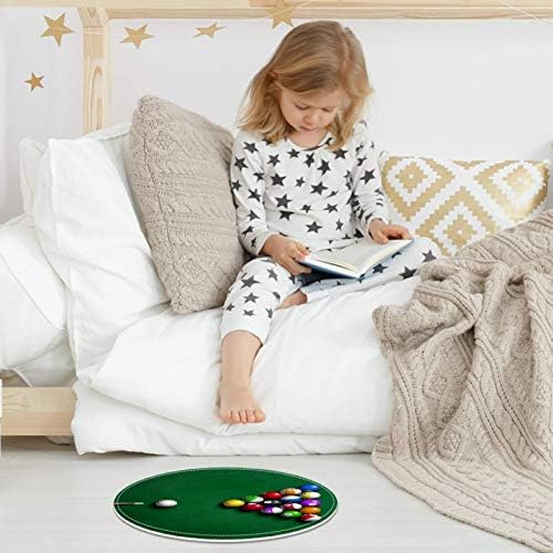 Heoeh Billiard топки, не -лизгачки врата 15,7 тркалезна област килими теписи за деца спална соба бебе соба игра Расадник