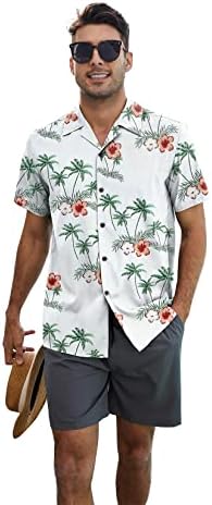 Century Star Mens Hawaiian кошули Цветни обични кошули со копче надолу Тропски летни кошули за мажи