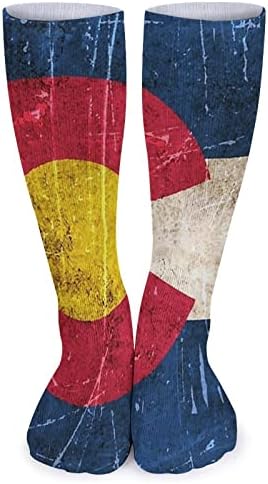 Гроздобер старост и изгребан Колорадо со знамиња, чорапи чорапи, чорапи за дишење на атлетски чорапи на отворено за унисекс