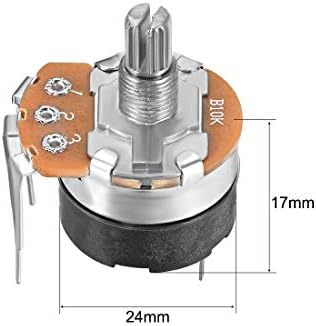 Uxcell WH138 Потенциометар со прекинувач B10K Ohm Променливи отпорници единечен вртечки ротирачки јаглероден филм Taper 10 парчиња