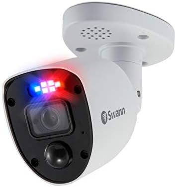 SWANN додаток на DVR Enforcer Bullet Security Camera со сензорски светски светла, 4K UHD видео, затворен или дизајн на отворено,