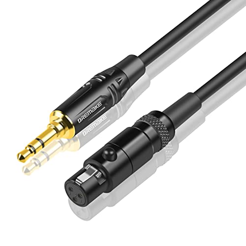 Dremake Jack 3,5 mm до Mini XLR адаптер кабел 3ft, 3,5 mm 1/8 '' до 3-пин мини XLR кабел, TRS 1/8 инчен Aux стерео машко до мини