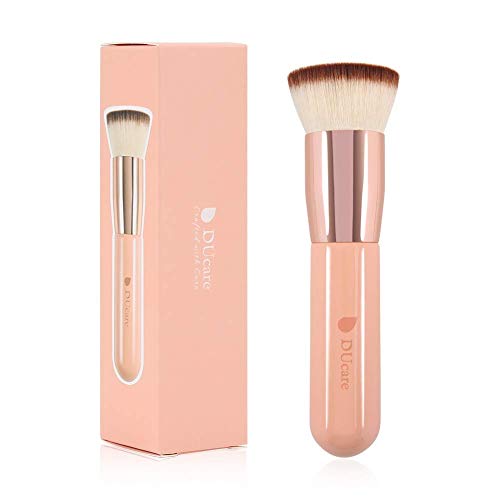 Ducare Flat Top Top Kabuki Foundation Brush + Рачна четка за чистење на лицето 2-во-1 нега за нега на кожата Двојна крај