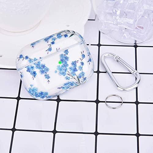QingQing AirPods Pro Case, 3 во 1 симпатична AirPod Pro Clear Protective Thard Cover Cover Cockproof Women Girls Men со приврзок за клучеви за AirPods Pro Charging Case
