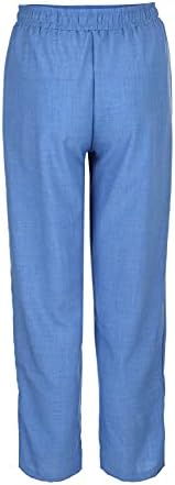 Pantsенски панталони Miashui, обични високи панталони памук, цврсти шопинг девојки, права нога џемпери