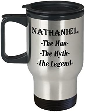 Натаниел-Човекот Митот Легендата Прекрасно Кафе Кригла Подарок - 14оз Патување Кригла