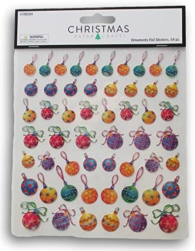 Налепници за украси за божиќни топка - решенија за лепило со фолија за занаети и белешки - 54 парчиња