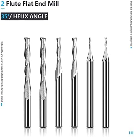 Vieue Dript Bits 2 Flute Helical End Mill CNC End End Mill 3,175mm рутер бит конец Мил Мил 10 парчиња мелфрам карбид вежба битови