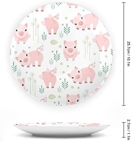 Розова симпатична мрзлива свиња печатена коска Кина Декоративна плоча Тркалезни плочи занаети со приказ за стока за домашна вечера