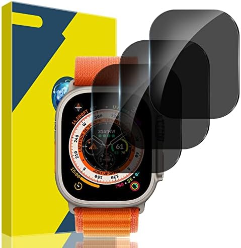 [3 Пакет ] ИМХМЛ Заштитник На Екранот За Приватност Компатибилен За Apple Watch Ultra 49mm, Калено Стакло Анти-Шпионски Водоотпорен
