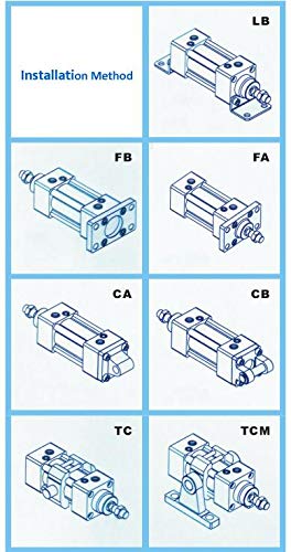 Пневматски воздушен цилиндер Woljay SC 40 x 100 PT 1/4 Зашрафена клипна шипка Двојно дејство Дуп: 40мм мозочен удар: 100мм