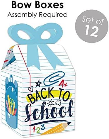 Голема точка на среќа назад на училиште - Прв ден на училишни училници - лакови за лакови, кутии со пуканки и етикети за налепници