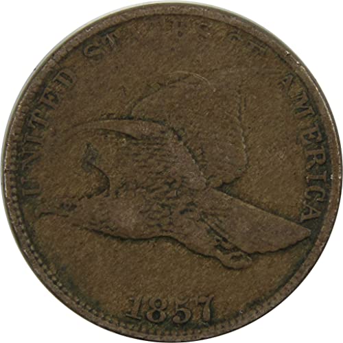 1857 Летечки орел цент VF Многу фино бакар-никел Пени 1C SKU: I4838