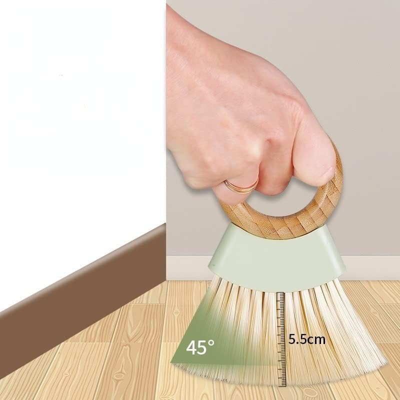 Мини десктоп метли и прашина Поставете дрвена рачка што виси четка за домаќинства комбинација пластични додатоци за чистење на домаќинството