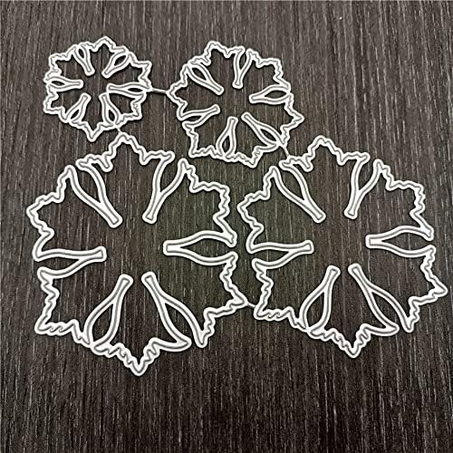 Ztexkee Frame Metal Cutting Dies за правење картички, DIY занаетчиски јаглероден челик втиснување шаблони Божиќ цвет, скрипки за книги и фото