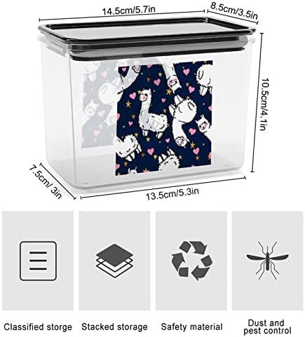 Симпатична Алпака Розова Контејнер За Складирање Храна За Срце Пластични Јасни Кутии За Складирање Со Капак За Заптивка