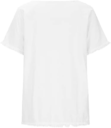 Летни врвови за жени 2023 Бејзбол графичка маица слаби лесна лесна блуза лабава вклопена маичка со врата од вратот
