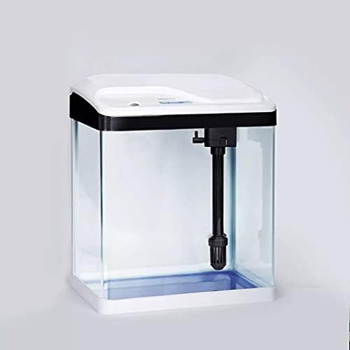 n/Транспарентен Стаклен Резервоар За Риби Поставен Систем За Супер Филтрирање Рачно Хранење Водоотпорен LED Светло 15l Капацитет