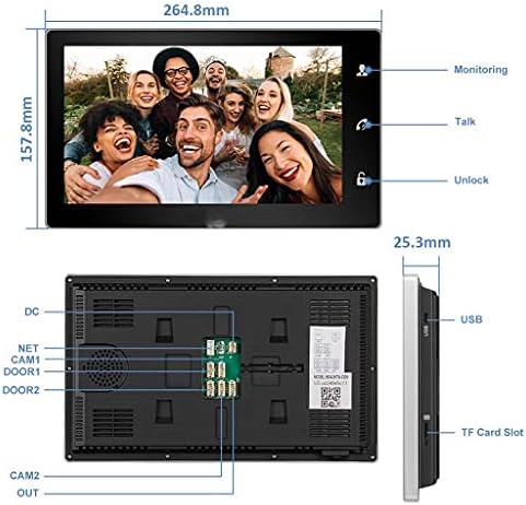 Liruxun 10 Инчен Паметен Ip Видео Домофон Систем, 1xtouch Екран Монитор со 1x720p Жична Врата Телефон Камера