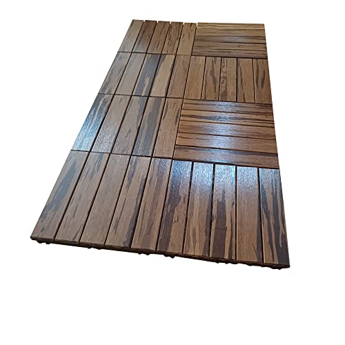 Влакната ткаена бамбус испреплетена палуба плочки, павери за балкон декор, подни плочки за отворено тротоарите 12 × 12, лесен за инсталирање