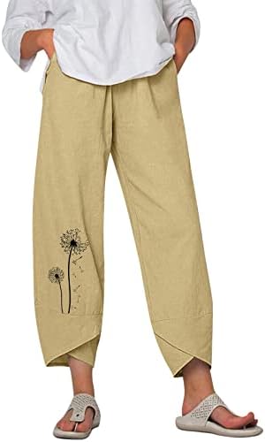 Bblulu високи половини широки панталони памук еластична половината палецо панталони лесни панталони редовна големина