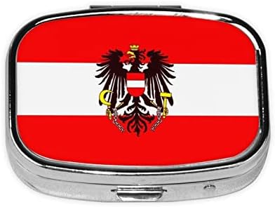 Австриско знаме плоштад мини пилула кутија за патувања за медицински оддели Организатор преносен метален пилула кутија