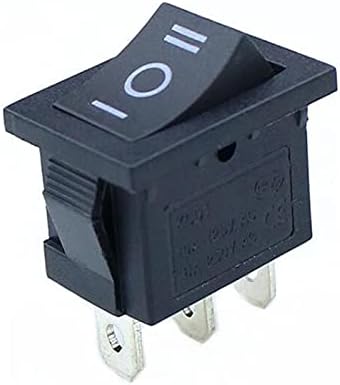 Копче за прекинувач за прекинувач GoOffy 1PCS KCD1 Mini Black 3 Pin/6 Pin IN/OFF/ON on Rocker Switch AC 6A/250V10A/125V копче