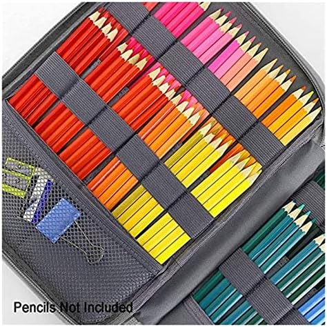 Случај со молив на Леонн 192 слотови со голем капацитет за молив, организатор за козметичка торба, компатибилна со обоени молив акварели Пенки