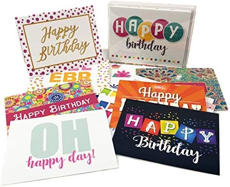 Колекција на Стоунхаус 16 Адресирана пакет за роденденска картичка - Направено во САД - 16 уникатни разновидни дизајни празни