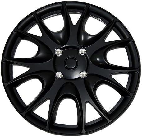 TuningPros WSC-533B14-Пакет од 4 HubCaps-14-инчи стил на прицврстување на мат црно тркало ги опфаќа центрите за центри