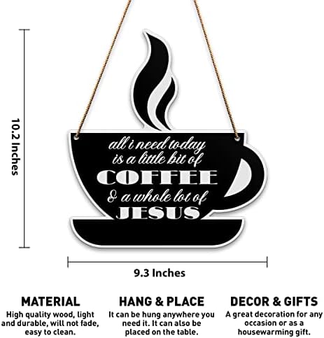 Знак за кафе, кујнски wallиден декор, кафе Исус, домашен знак за кујнски кафе бар станица дрвена куќа што виси кафуле кафуле wallиден