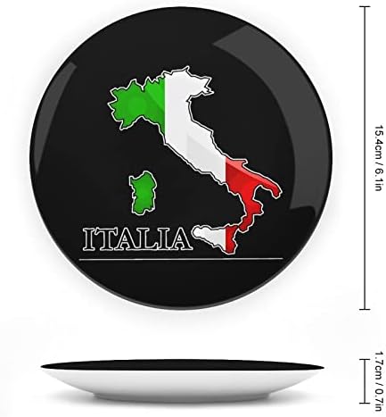 Мапа на знамето на Италија коска Кина Декоративна чинија Керамички плочи занает со приказ за украси за домашни работи