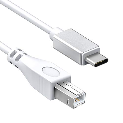 USB C до USB B MIDI кабел 1м, антички тип Ц до USB MIDI интерфејс кабел за Samsung, лаптоп Huawei, MacBook за да се поврзете со MIDI контролер, тастатура MIDI, снимање на аудио интерфејс и многу