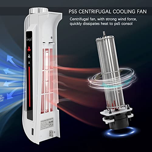 Вентилатор за Ладење Sedicoca ЗА PS5 диск &засилувач; Дигитално Издание - Надграден Центрифугален Вентилатор СО USB Порта, 3-Брзински Прилагодлив Со LED Индикатор (Бело)