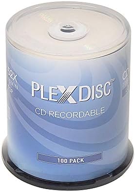 PlexDisc CD-R 700MB 80 минути 52x Рекордно-100 пакувања торта кутија 631-805-BX, 100 дискови
