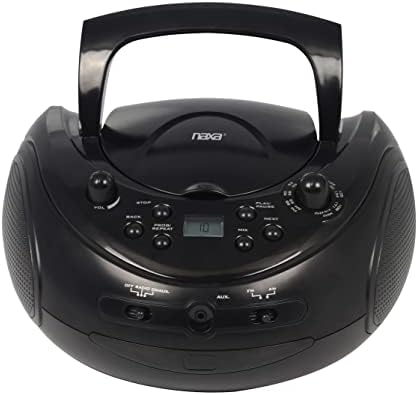 Naxa Electronics NPB-254 Portable CD радио плеер со програмабилна меморија и AM/FM радио, црно