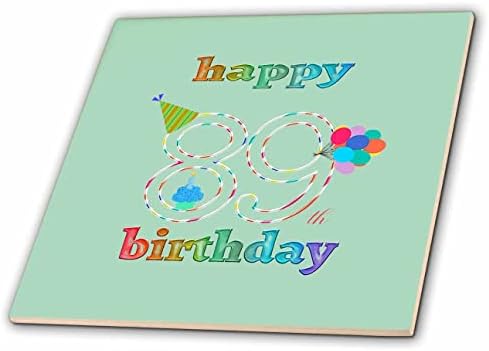 3дроза Среќен 89-ти Роденден, Кекс Со Свеќа, Балони, Капа, Шарени-Плочки