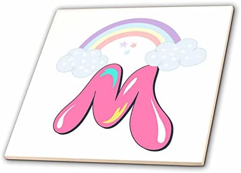 3dRose 3dRose Марија Ајкен-Монограм Дизајни-Симпатична Deisgn За Буквата M-Плочки