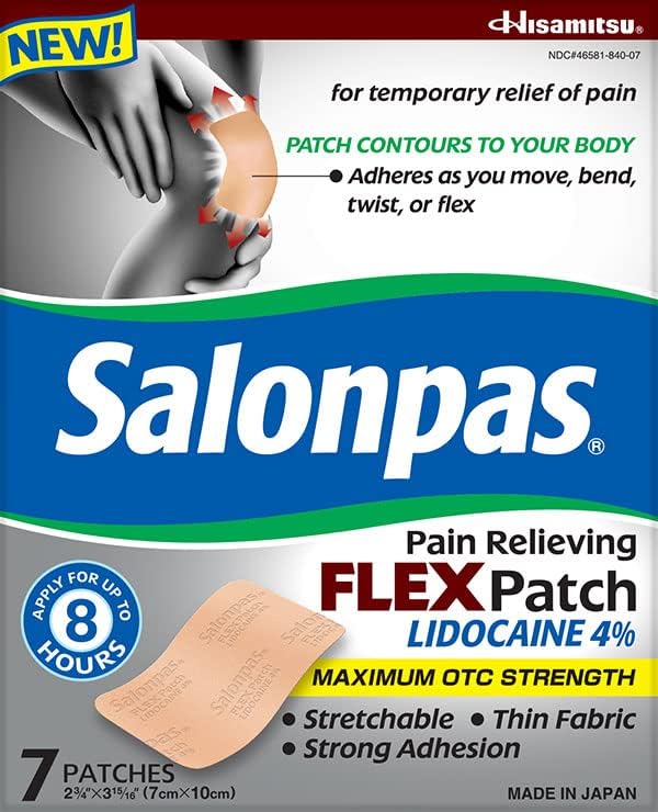 Салонпас болка што го олеснува флексибилниот лепенка лидокаин 4% 7 брои