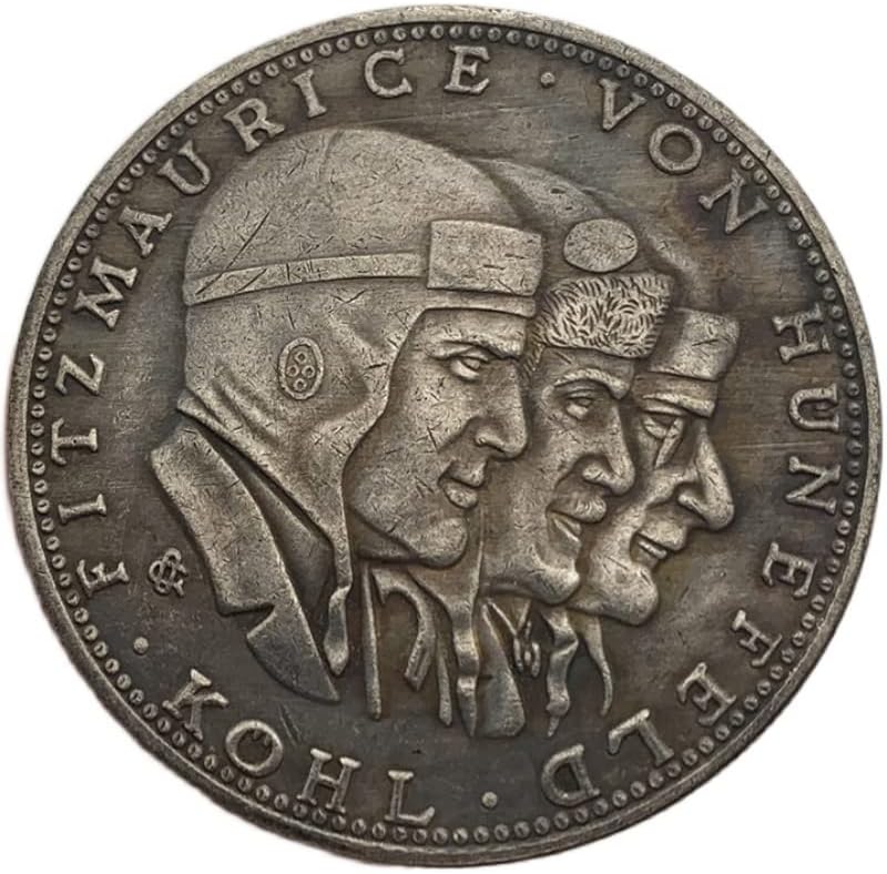 1928 година скитници со монети борбени авиони месинг стар сребрен медал колекција 35мм хеликоптер бакарна монета комеморативна