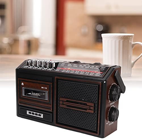 Dpofirs Retro Boombox Cassette Player AM/FM радио стерео, касета за рекордер со рекордер со плејцери со звучникот и приклучокот за слушалки,