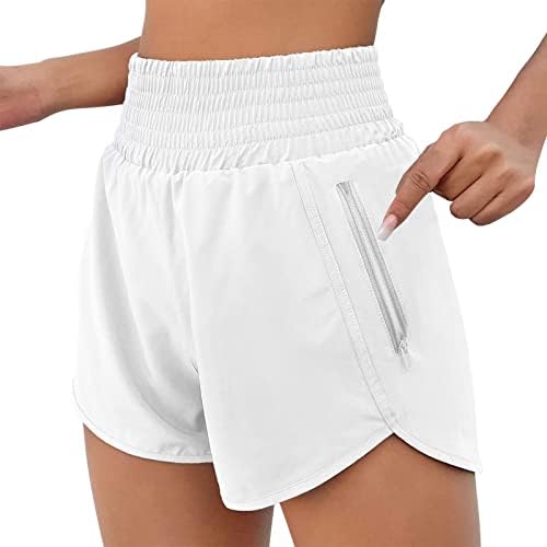 Женски случајни шорцеви за влечење летни еластични половини опуштени широки шорцеви ретро печатење лесни панталони со џебови